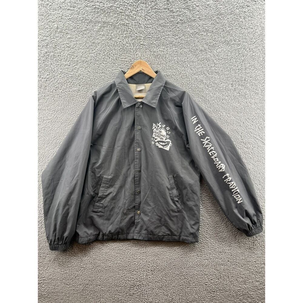 DVS Skateboard Tradition Gray Button Up Coach Jacket Men’s Size Large